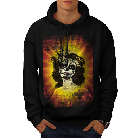 Queen Playing Card Mens Hoodie