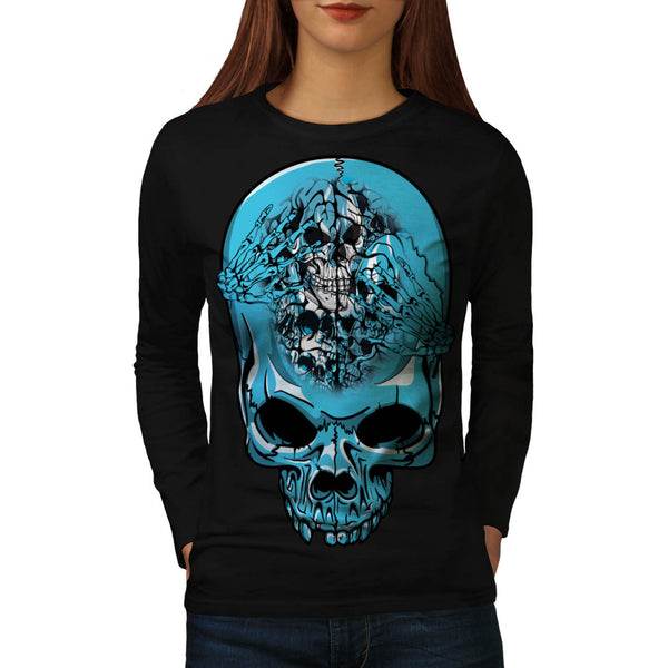 Skull Sugar Head Art Womens Long Sleeve T-Shirt