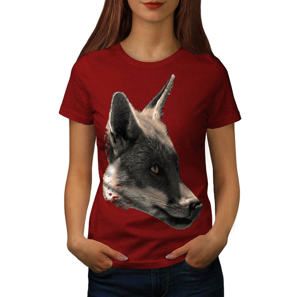 Snowy Wolf Head Womens T-Shirt