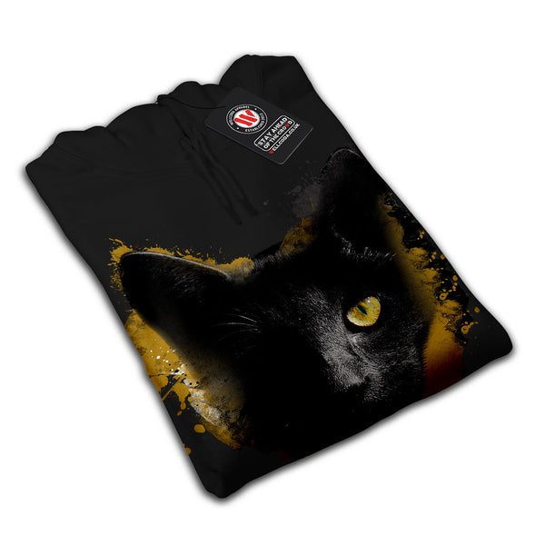 One Eyed Black Cat Mens Hoodie