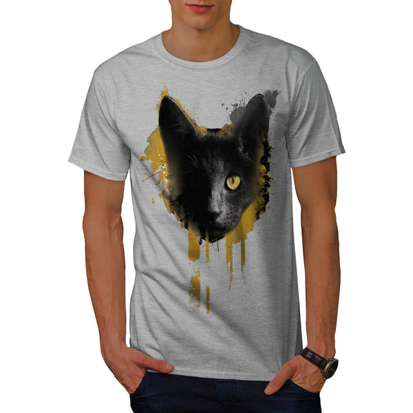 One Eyed Black Cat Mens T-Shirt