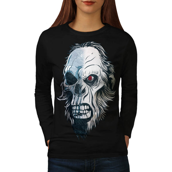 Skull Head Beast Art Womens Long Sleeve T-Shirt