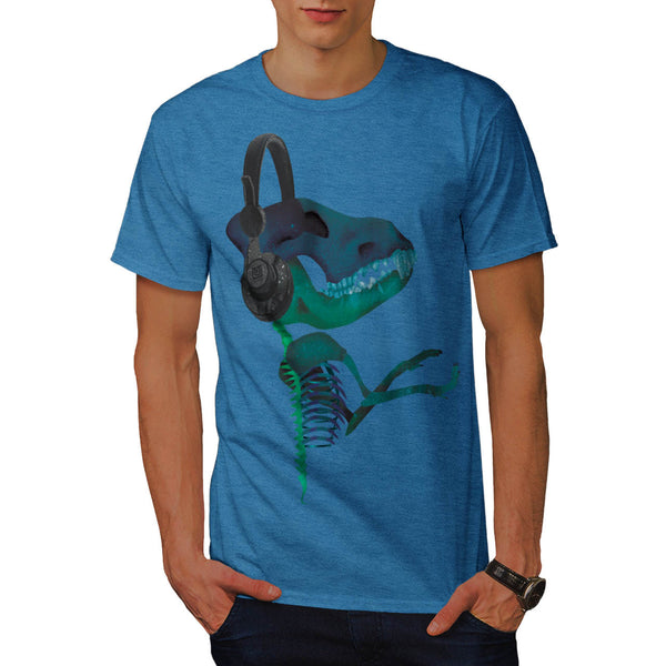 Dinosaur Headphone Mens T-Shirt
