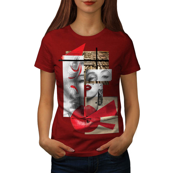 Merilyn Monroe Kiss Womens T-Shirt