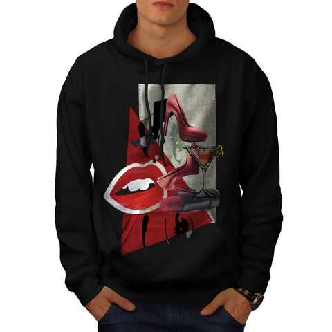 Women Red Lip Fashion Mens Hoodie