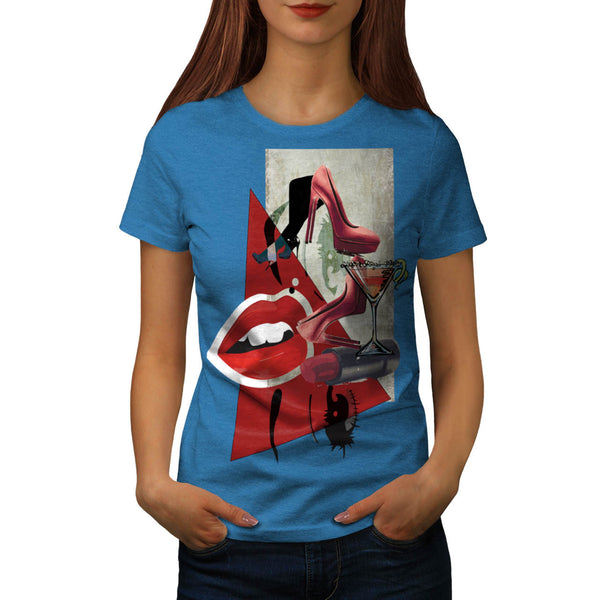 Women Red Lip Fashion Womens T-Shirt