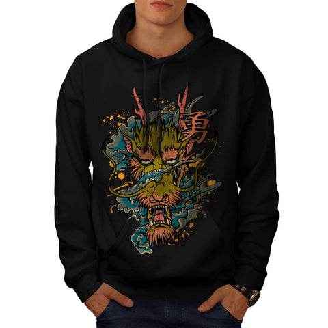 Oriental Dragon Head Mens Hoodie