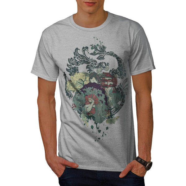 Dragon Japan Geisha Mens T-Shirt
