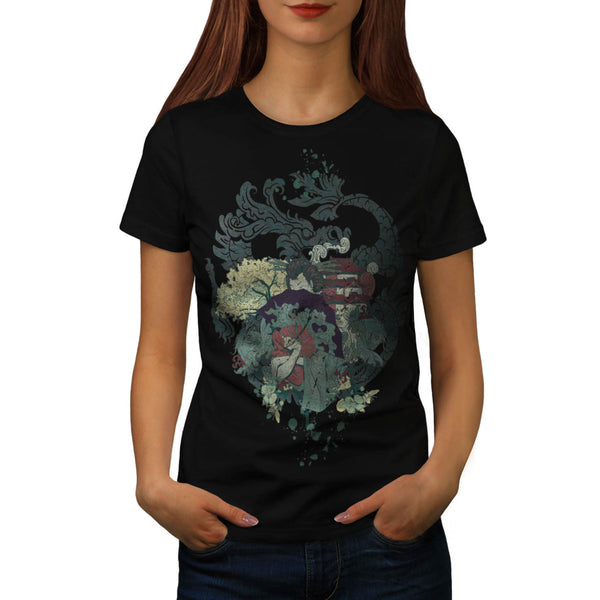 Dragon Japan Geisha Womens T-Shirt