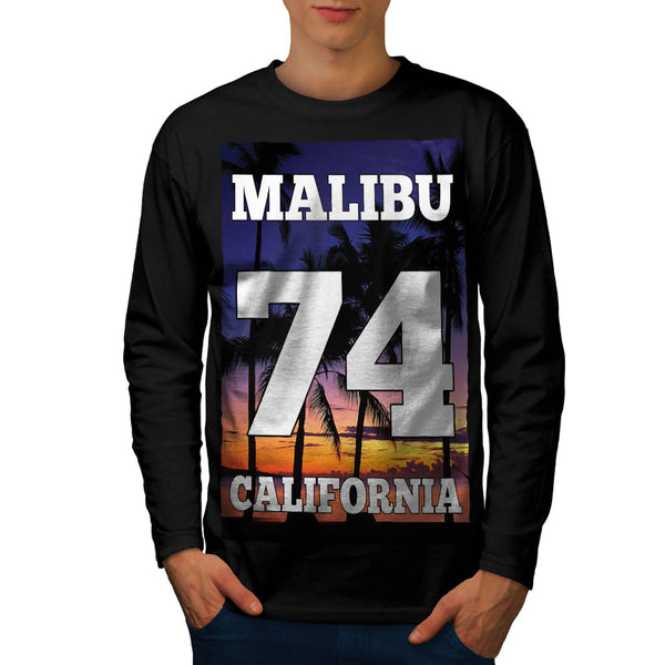 Malibu California USA Mens Long Sleeve T-Shirt