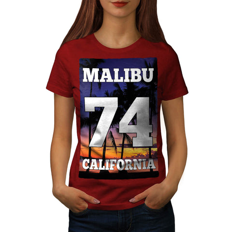 Malibu California USA Womens T-Shirt