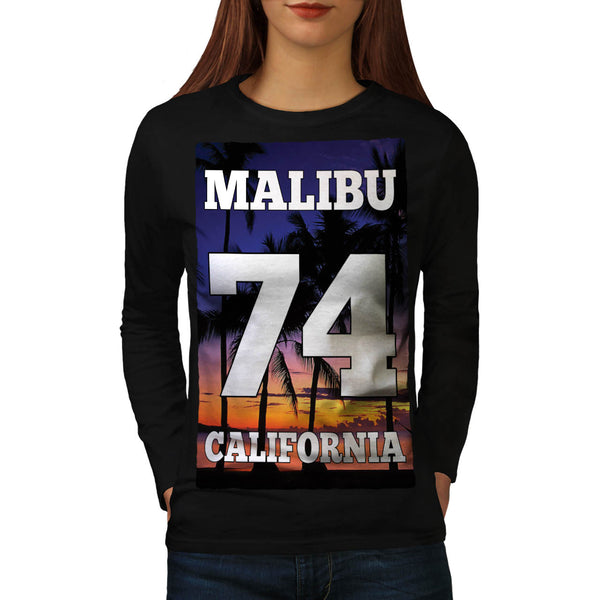 Malibu California USA Womens Long Sleeve T-Shirt