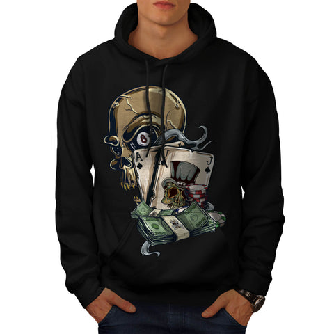 Skull Head Gambling Mens Hoodie