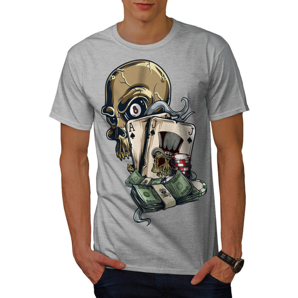 Skull Head Gambling Mens T-Shirt