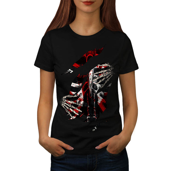 Skull Blood Angel Art Womens T-Shirt