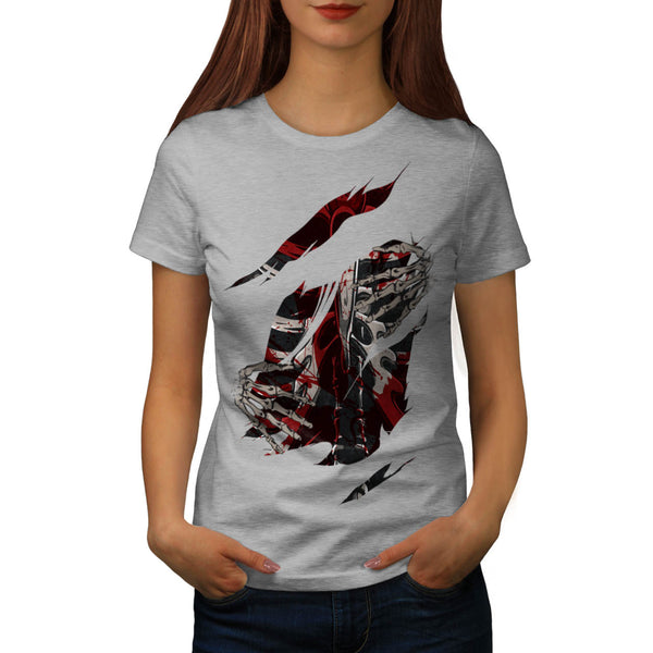 Skull Blood Angel Art Womens T-Shirt