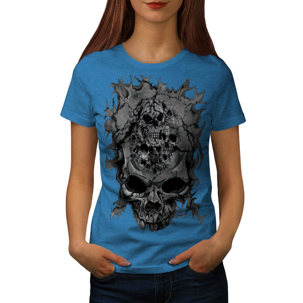 Skull Head Horror Art Womens T-Shirt