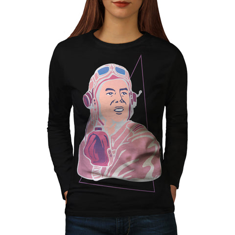 Fly High 80's Style Womens Long Sleeve T-Shirt