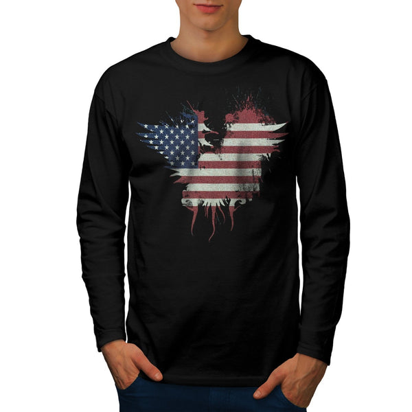 American Eagle Flag Mens Long Sleeve T-Shirt