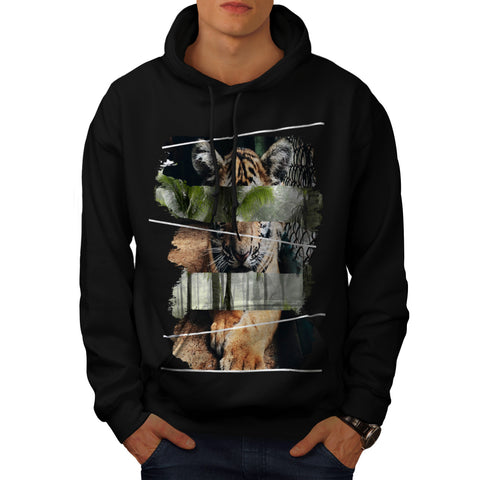 Tiger Lion Jungle Mens Hoodie