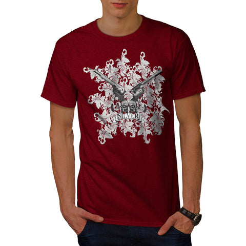 Flower Silver Pistol Mens T-Shirt