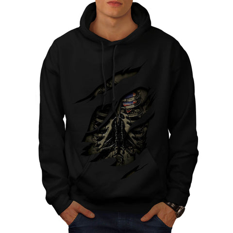 Rib Cage Heart USA Mens Hoodie