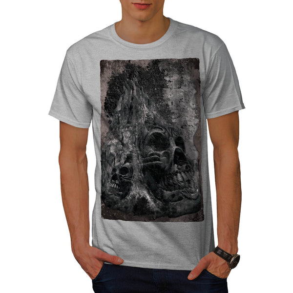 Skull Hell Head Flame Mens T-Shirt