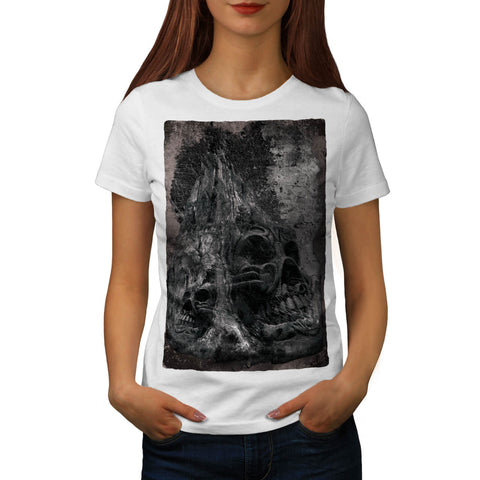 Skull Hell Head Flame Womens T-Shirt
