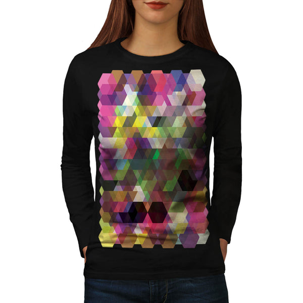 Polygon Colour Shape Womens Long Sleeve T-Shirt