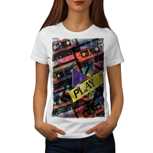 Tape Cassette Play Womens T-Shirt