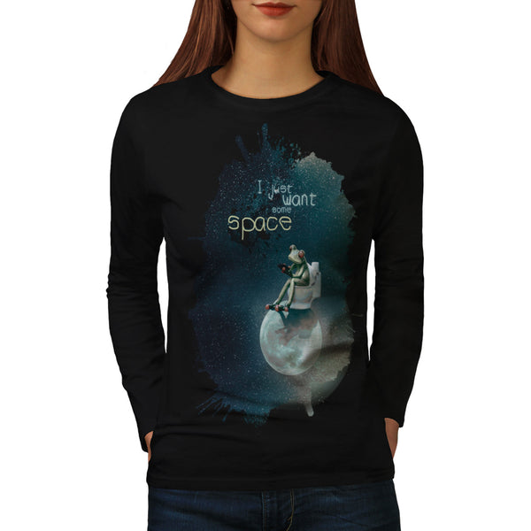 Space Universe Frog Womens Long Sleeve T-Shirt