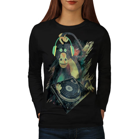 Animal Monkey Music Womens Long Sleeve T-Shirt