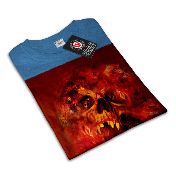 Skull Beast Flames Mens T-Shirt