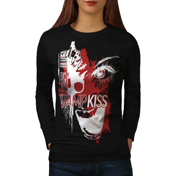 Vampire Kiss Blood Womens Long Sleeve T-Shirt