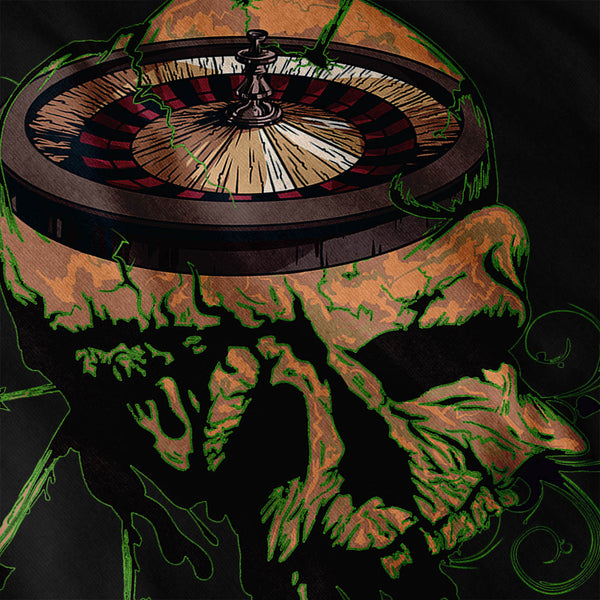 Casino Roulette Skull Mens Long Sleeve T-Shirt