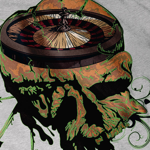 Casino Roulette Skull Mens T-Shirt