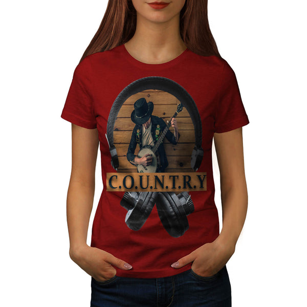 Country Headphone Womens T-Shirt