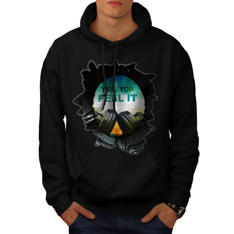 Feel Music Headphone Mens Hoodie