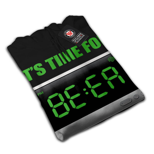 Fun Beer Time Clock Womens Hoodie