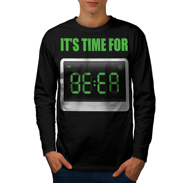 Fun Beer Time Clock Mens Long Sleeve T-Shirt