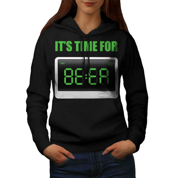 Fun Beer Time Clock Womens Hoodie