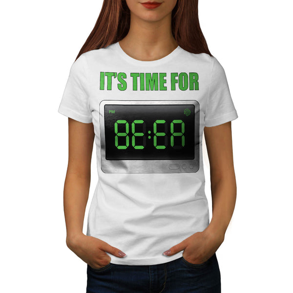Fun Beer Time Clock Womens T-Shirt
