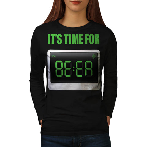 Fun Beer Time Clock Womens Long Sleeve T-Shirt