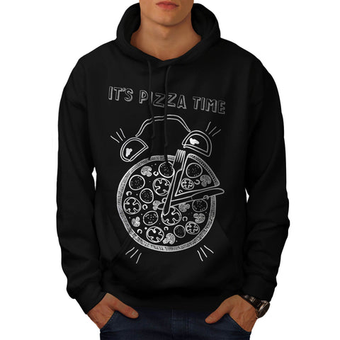 Pizza Time Clock Eat Mens Hoodie