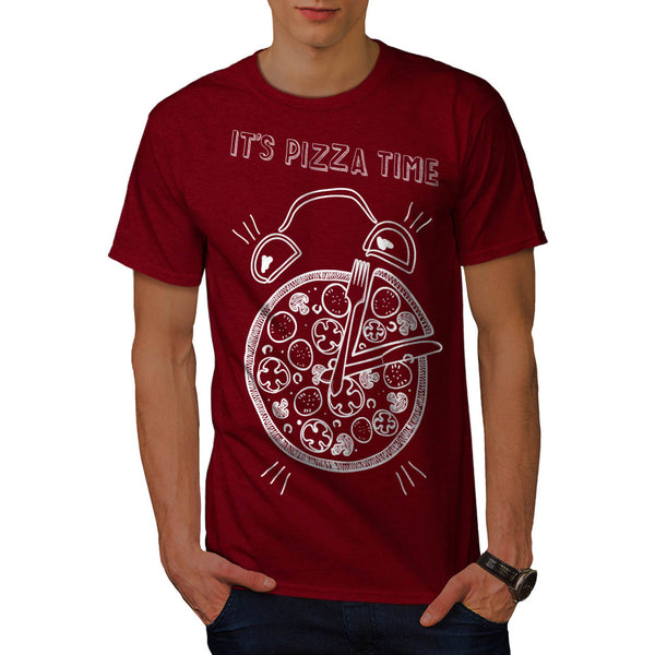 Pizza Time Clock Eat Mens T-Shirt