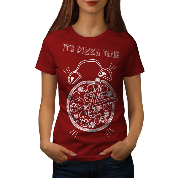 Pizza Time Clock Eat Womens T-Shirt