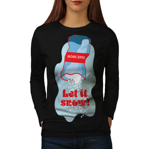 Fake Snow Christmas Womens Long Sleeve T-Shirt