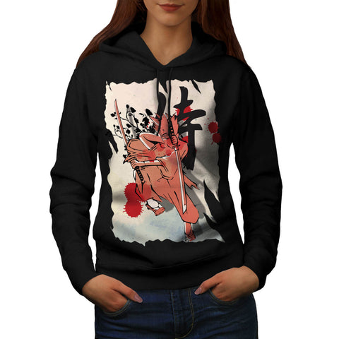 Japan Fighter Samurai Womens Hoodie
