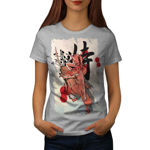 Japan Fighter Samurai Womens T-Shirt