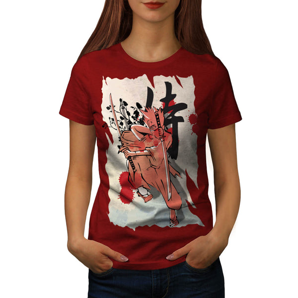 Japan Fighter Samurai Womens T-Shirt